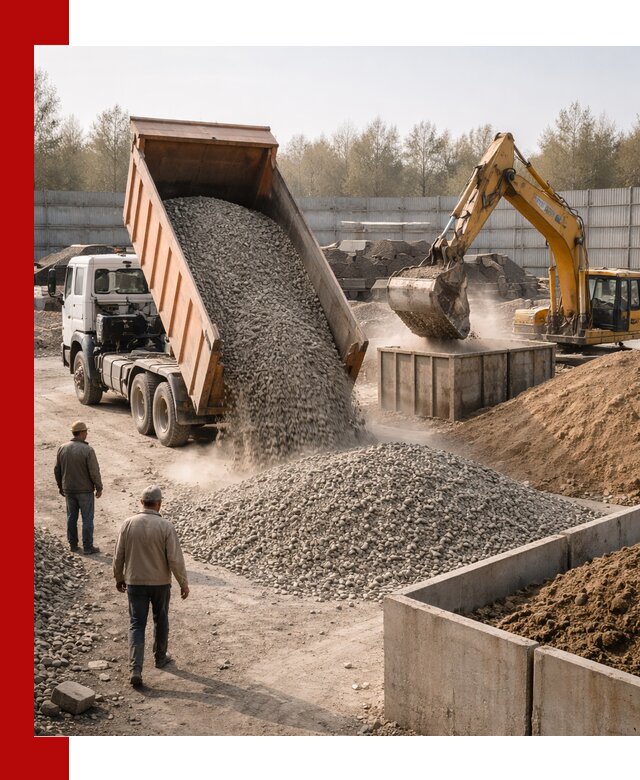 Доставка нерудных материалов с погрузкой и разгрузкой в Кисловодске