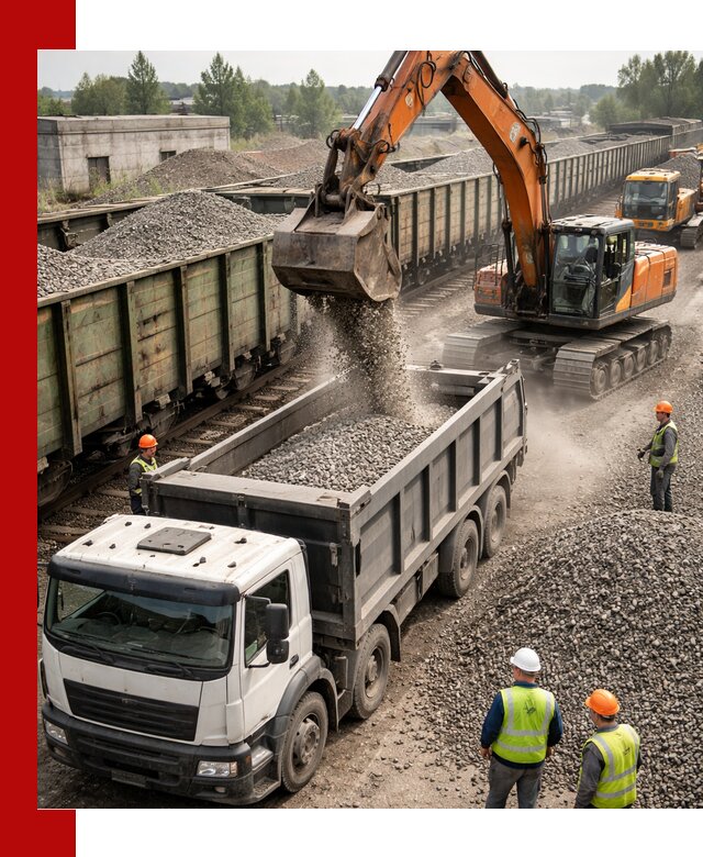 Железнодорожный щебень фракция 25–60 для поставок в Кисловодске