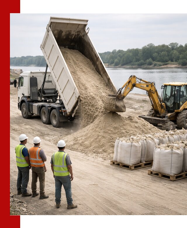 Доставка речного песка в Кисловодске самосвалами и погрузкой