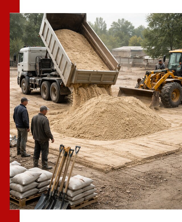Доставка мытого песка в Кисловодске с самосвалами по выгодной цене
