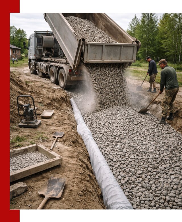 Гравий для дренажа с доставкой в Кисловодске качественный и недорогой