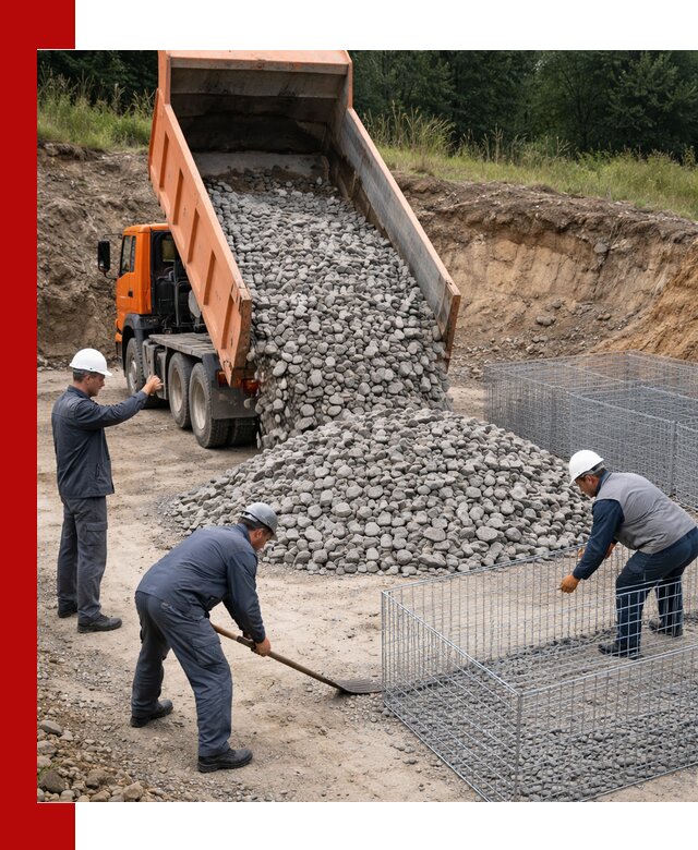 Камень для габионов с доставкой в Кисловодске быстро и надёжно