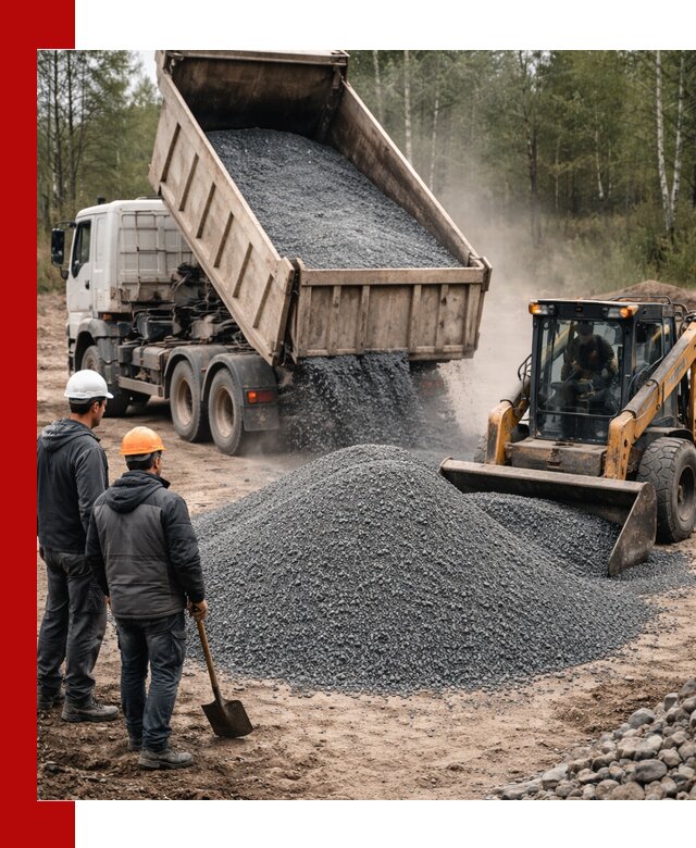 Гранитный отсев 0-5 с доставкой и разгрузкой в Кисловодске