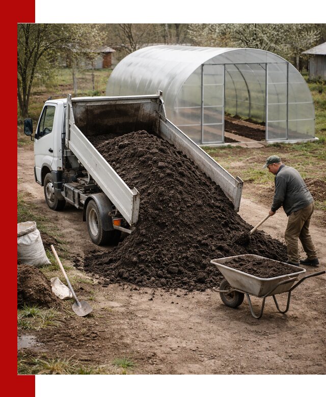 Чернозем для теплицы с доставкой в Кисловодске