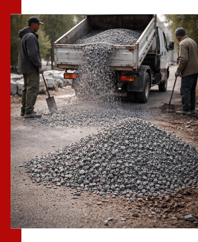 Гранитная крошка для посыпки дорог и тротуаров в Кисловодске