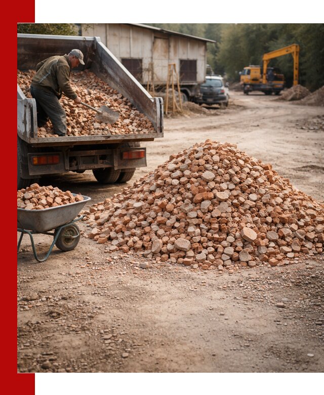 Доставка и подушка из боя кирпича с разгрузкой в Кисловодске