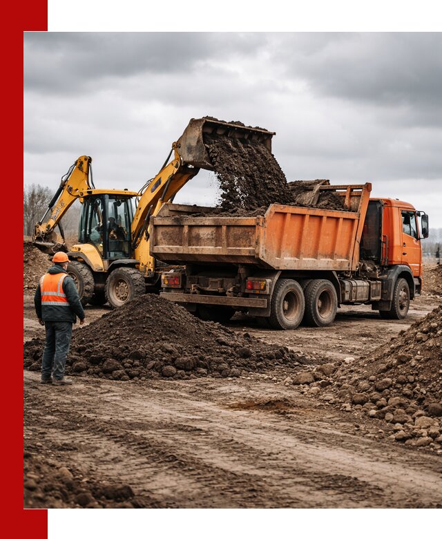 Вывоз грунта и строительного мусора в Кисловодске грузовыми самосвалами